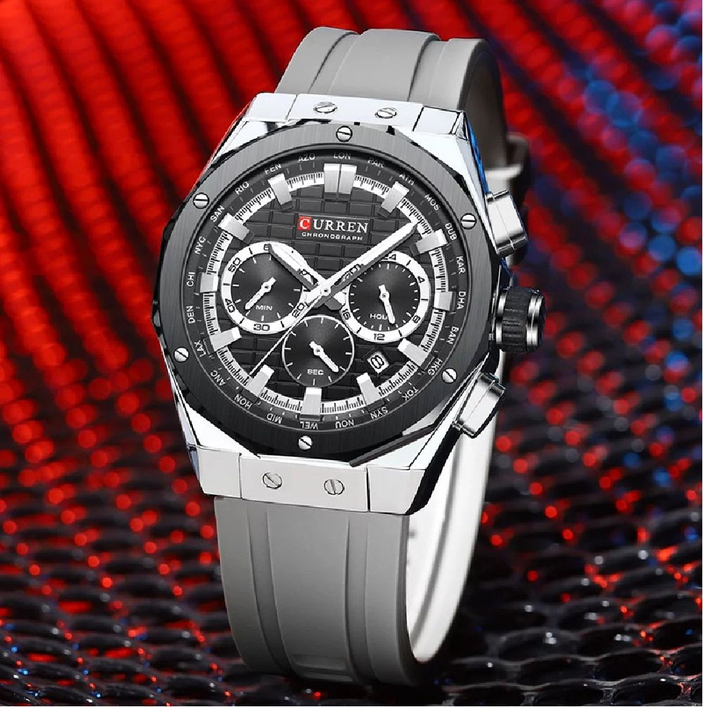 Reloj Curren 8462 Silicona Crono Nu