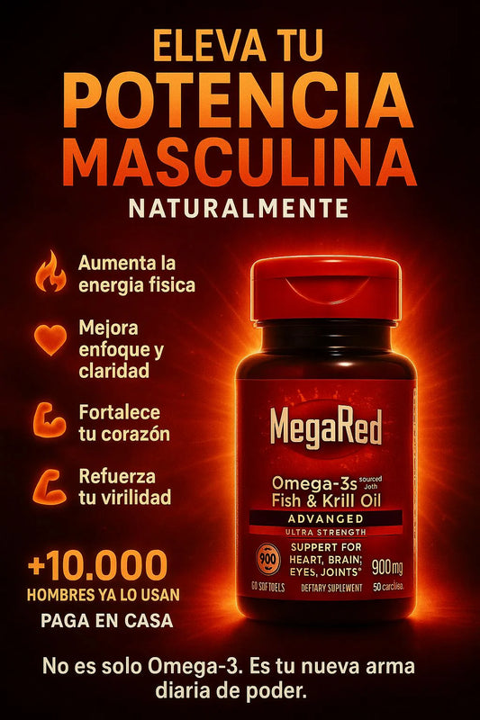 Mega Red Omega 3 Pro- Más energía, más potencia y mejor rendimiento en un solo suplemento.