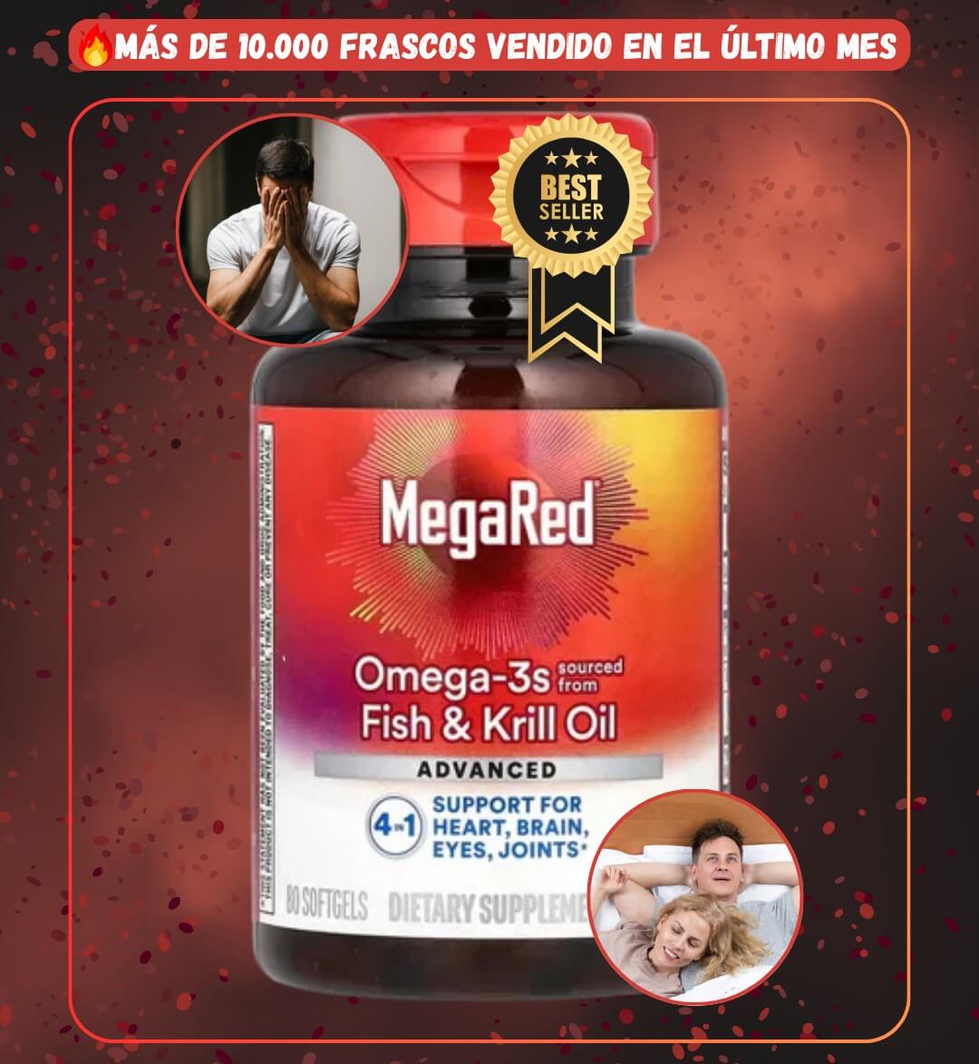 Mega Red Omega 3 Pro- Más energía, más potencia y mejor rendimiento en un solo suplemento.