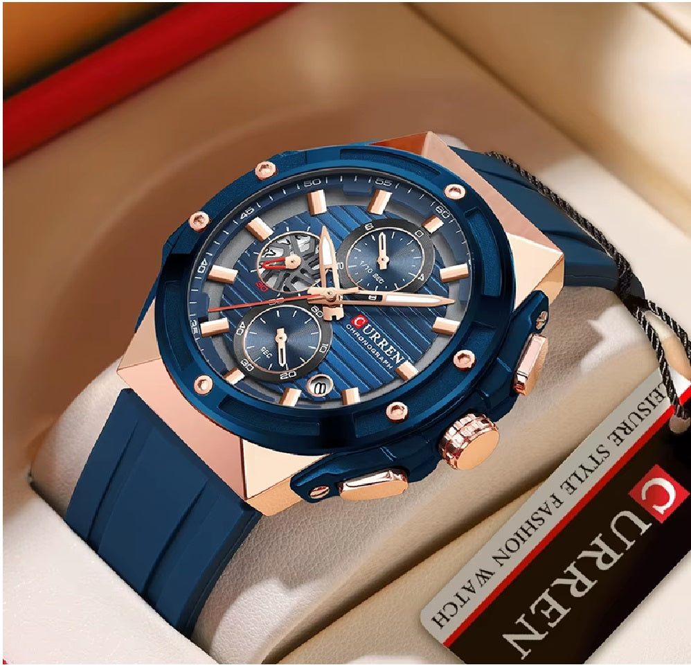 Reloj Curren 8462 Silicona Crono Nu