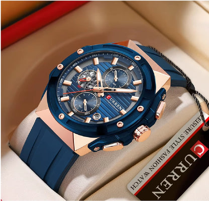 Reloj Curren 8462 Silicona Crono Nu