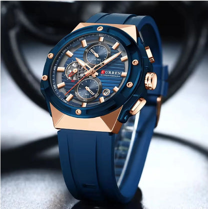 Reloj Curren 8462 Silicona Crono Nu