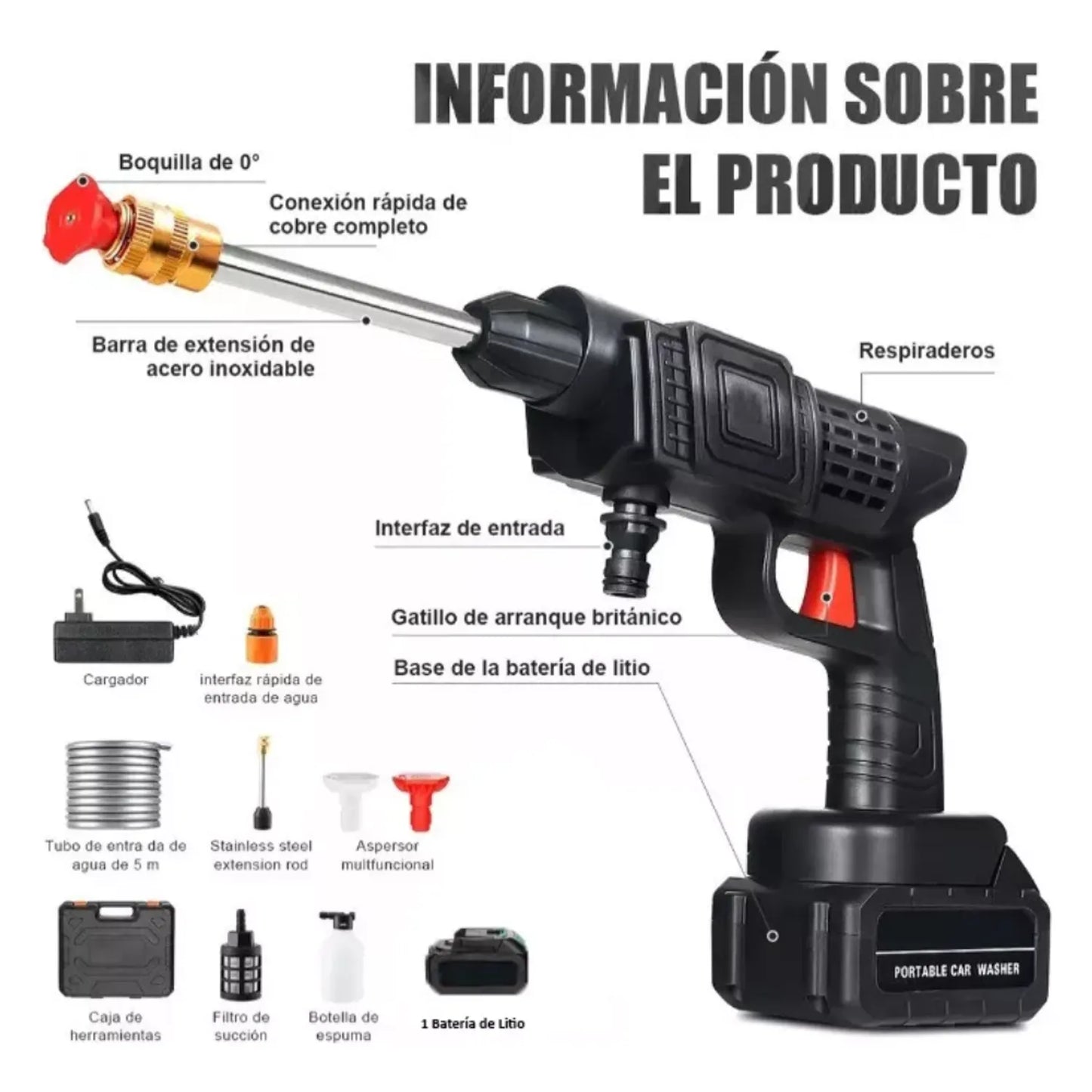 Stqusti DT114 DualPower  – Hidrolavadora Portátil Inalámbrica